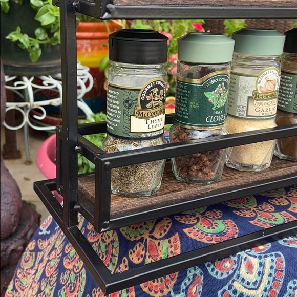 Rae Dunn Rustic “SPICES.” Wooden Spice Rack - Picture 5 of 13
